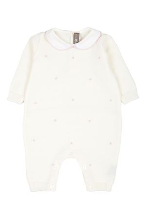 Tutina a pois in lana vergine bianco LITTLE BEAR KIDS | 9115LATTEGLICINE